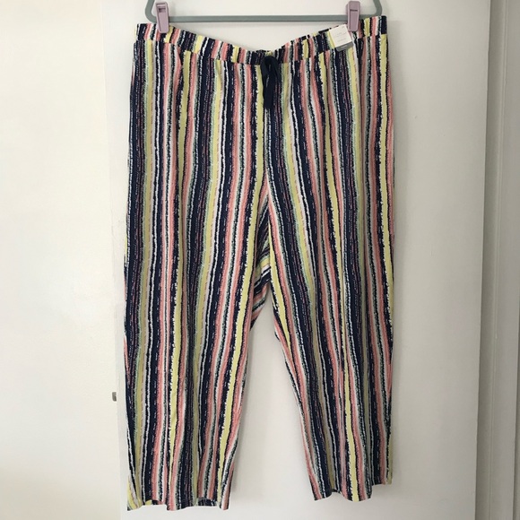 New Directions Striped Capri Lounge Pajama Pants 2X NWT Cotton Rayon - Picture 4 of 14